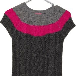 Isaac Mizrahi Gray and Pink Knit Dress